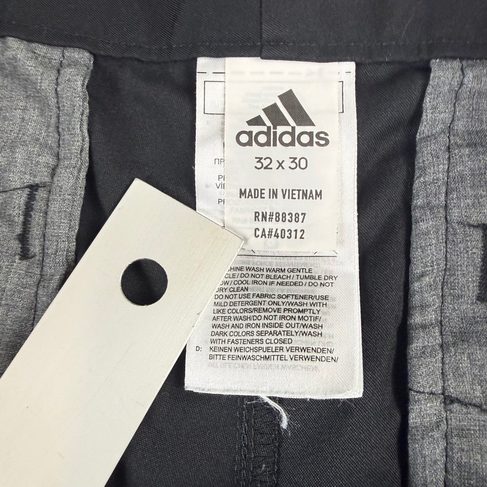 Adidas Golf Pants Mens 32x30 Black Performance Flat Front Straight Leg Sporty‎ - Picture 6 of 10